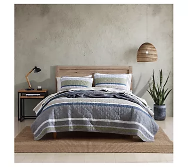 Eddie Bauer Salmon Ladder Khaki-Navy Full/QueenQuilt Sham Set