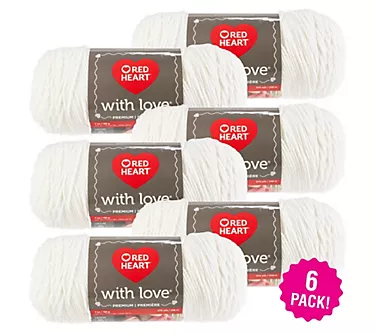 Red Heart Multipack of 6 Eggshell With Love Yarn