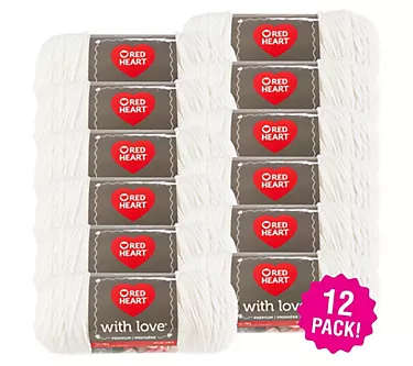 Red Heart Multipack of 12 Eggshell With Love Yarn