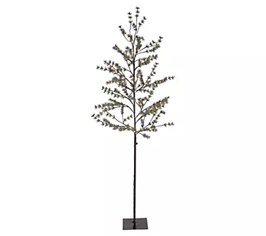 82.67" Electric Icy Tree w Warm White Lights by Gerson Co