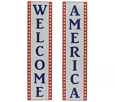 Gerson Co 47.2" Battery-Operated Americana Signs, Set of 2