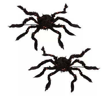 Two 19.68" Fuzzy Spider with Orange LED Lightsy Gerson 1 375204-two-19-68-fuzzy-spider-with-orange-led-lightsy-gerson-1.webp