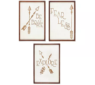 3 Laser Engraved Inspirational Wall Decor by Gerson Co.