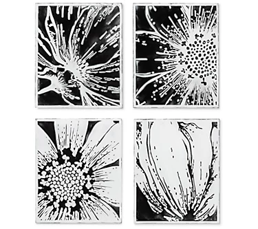 Set of 4 Black & White Metal Wall Art by GersonCo.