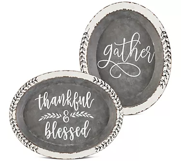 Set of 2 Assorted Galvanized Trays by Gerson Co.