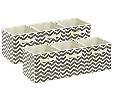 Sorbus 6-Pack Chevron Pattern Foldable StorageCube Set