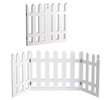 Pet Store Folding White Picket Pet Gate