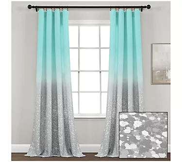 Lush Decor Glitter Ombre Metallic 52x84 WindowPanels