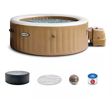 Intex PureSpa Sahara 4-Person Tan Inflatable Hot Tub Set