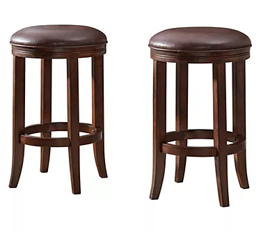 Alaterre Furniture Natick 2 Counter Linen-LikeFabric Stools