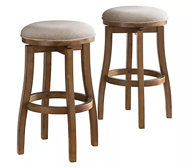 Alaterre Furniture Ellie Set of 2 Counter Height Padded Stools