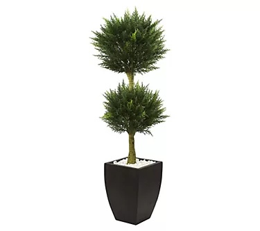 4.5' Cypress Topiary with Planter by Nearly Natural