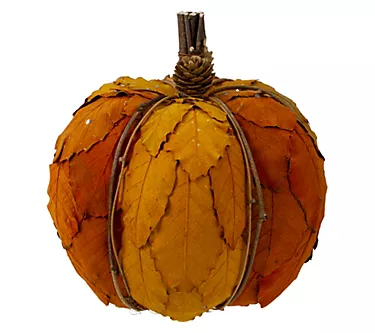 Northlight Harvest Pumpkin with Pinecones Decor7.5"