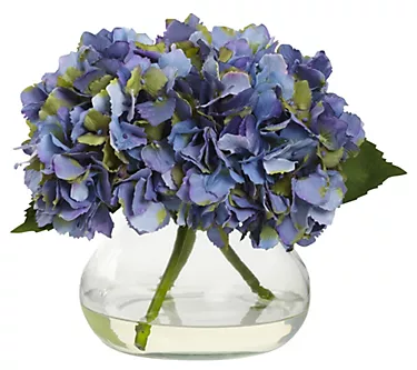 Blooming Hydrangea with Vase by Nearly Natural