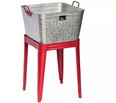 Backyard Expressions Metal Beverage Tub/Planterwith Stand