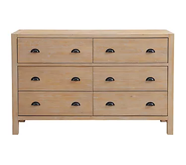 Alaterre Furniture Arden 6-Drawer Double Dresser Chest Storage