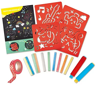 Hape Chalks & Stencils Art Kit