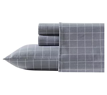 Eddie Bauer Great Plains Plaid Cotton Flannel Queen Sheet Set