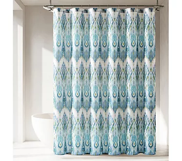 Lush Decor Ikat Drops Shower Curtain Teal Single 72x72