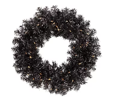 Northlight Prelit Halloween Tinsel Wreath with24 Clear Lights