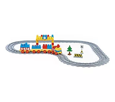 Dolu Train Set - 89 Pcs - Blocks Assembly Station & Tracks