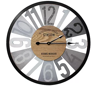 Sorbus Large Decorative Wall Clock 24" - Grey