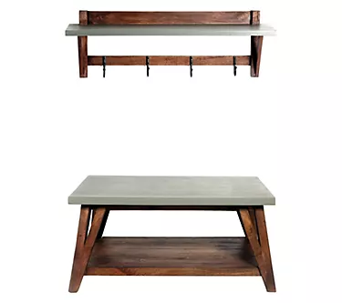 Alaterre Furniture Brookside Coat Hook and Bench Set