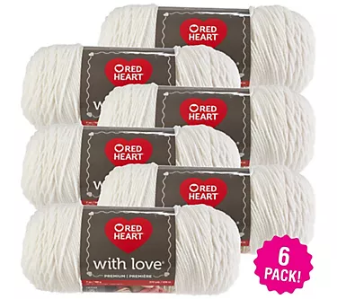 Red Heart Multipack of 6 White With Love Yarn