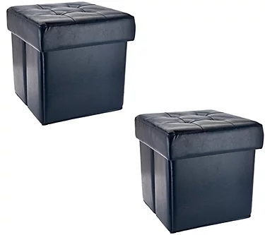 Set of 2 Faux Leather Fold-up Storage Ottomans w/Tray by Valerie 1 376285-set-of-2-faux-leather-fold-up-storage-ottomans-w-tray-by-valerie-1.webp