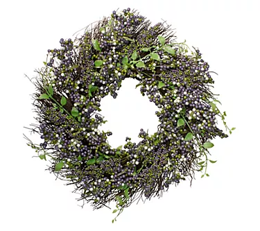 Northlight Purple Mini Berry Thanksgiving Wreath 22" Unlit