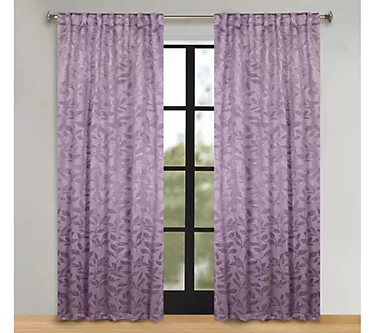 Superior Leaves Room Darkening Curtains with Back Tabs, 52x84