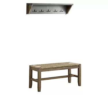 Alaterre Furniture Newport 40" Entryway Coat Hook and Shelf
