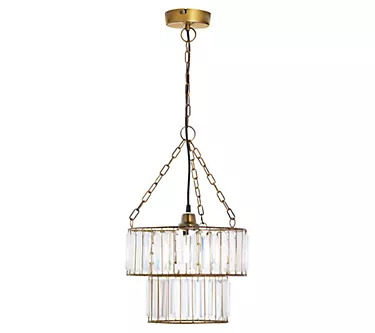 River of Goods 12"W 1-Light Constance Glass and Metal Pendant