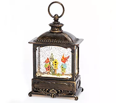 10-in H Lighted Water Globe Lantern w/ Cardinalby Gerson Co
