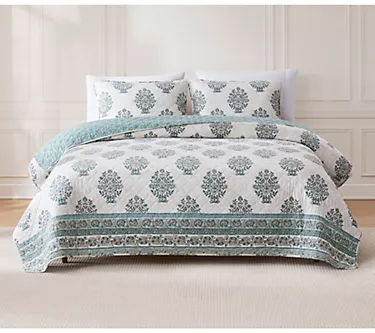 Lush Decor Sofia Flower Reversible Cotton QuiltSet Full/Queen