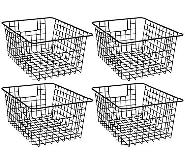 Sorbus Metal Wire Storage Baskets - Set of 4