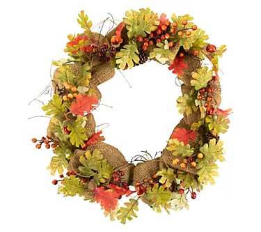 Northlight Berries and Pinecones Harvest Twig Wreath 18" Unlit