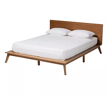 Baxton Studio Wheatley Walnut Brown Wood QueenPlatform Bed