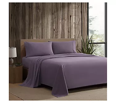 Eddie Bauer Plum Cotton Percale King Sheet Set