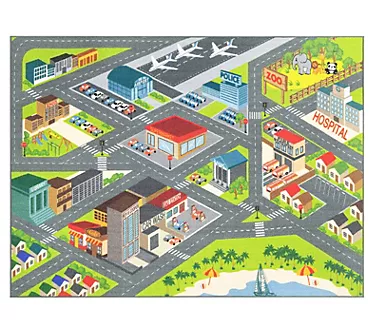 KC Cubs Road Map Rug: City Streets - 8x10'