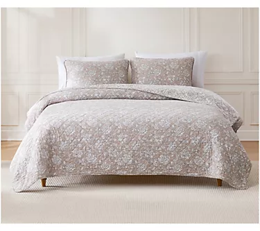 Lush Decor Zara Floral Reversible Cotton QuiltSet Full/Queen