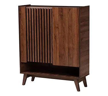 Baxton Studio Paricia Walnut Brown Wood Shoe Cabinet