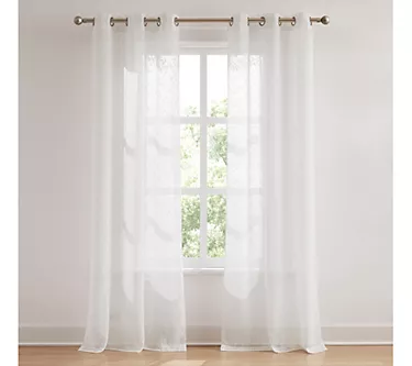 Lush Decor Aileen Textured Raindrop Sheer Window Curtains Pair