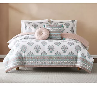 Lush Decor Sofia Flower Block Comforter 5Pc SetKing/Cal King