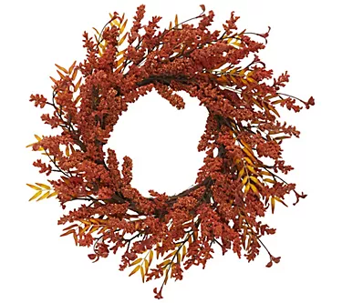 Nearly Natural 18" Harvest Berry Artificial Wreath