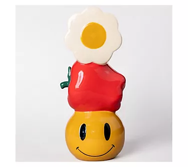 ban.do Ceramic Vase- Daisy Apple Smiley Face