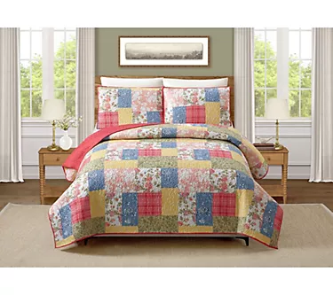 Modern Heirloom Farmhouse Florals 2-PC Twin Quilt Set
