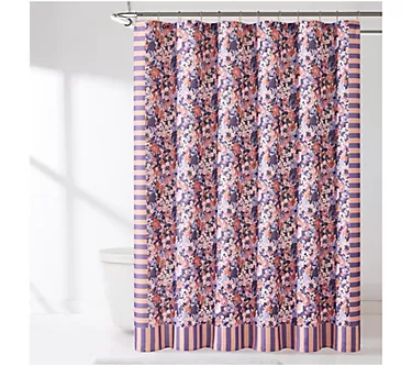 Lush Decor Alicia Camo Floral Shower Curtain Purple Single