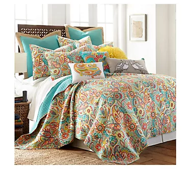 Levtex Home Palisades 3-Piece Paisley King/Caling Quilt Set
