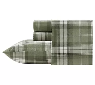 Eddie Bauer Heartland Plaid Green Flannel FullSheet Set